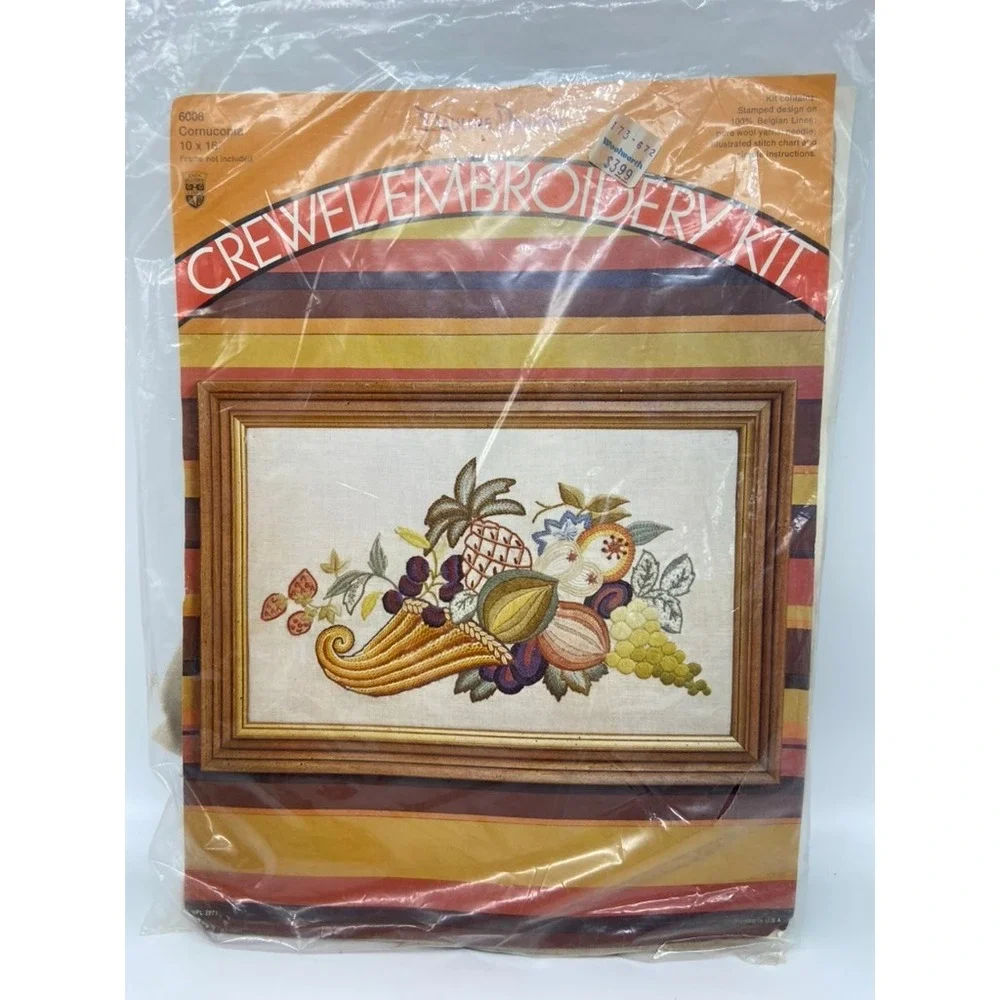 Vintage NEW Pauline Denham Crewel Embroidery Kit Sealed 10x16 Wool Belgian Linen